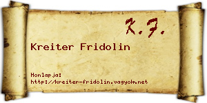 Kreiter Fridolin névjegykártya